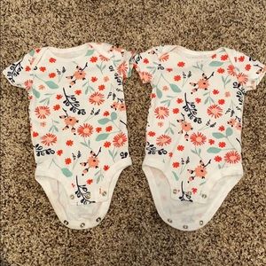 Matching set/ twin baby girl onesies 3 month